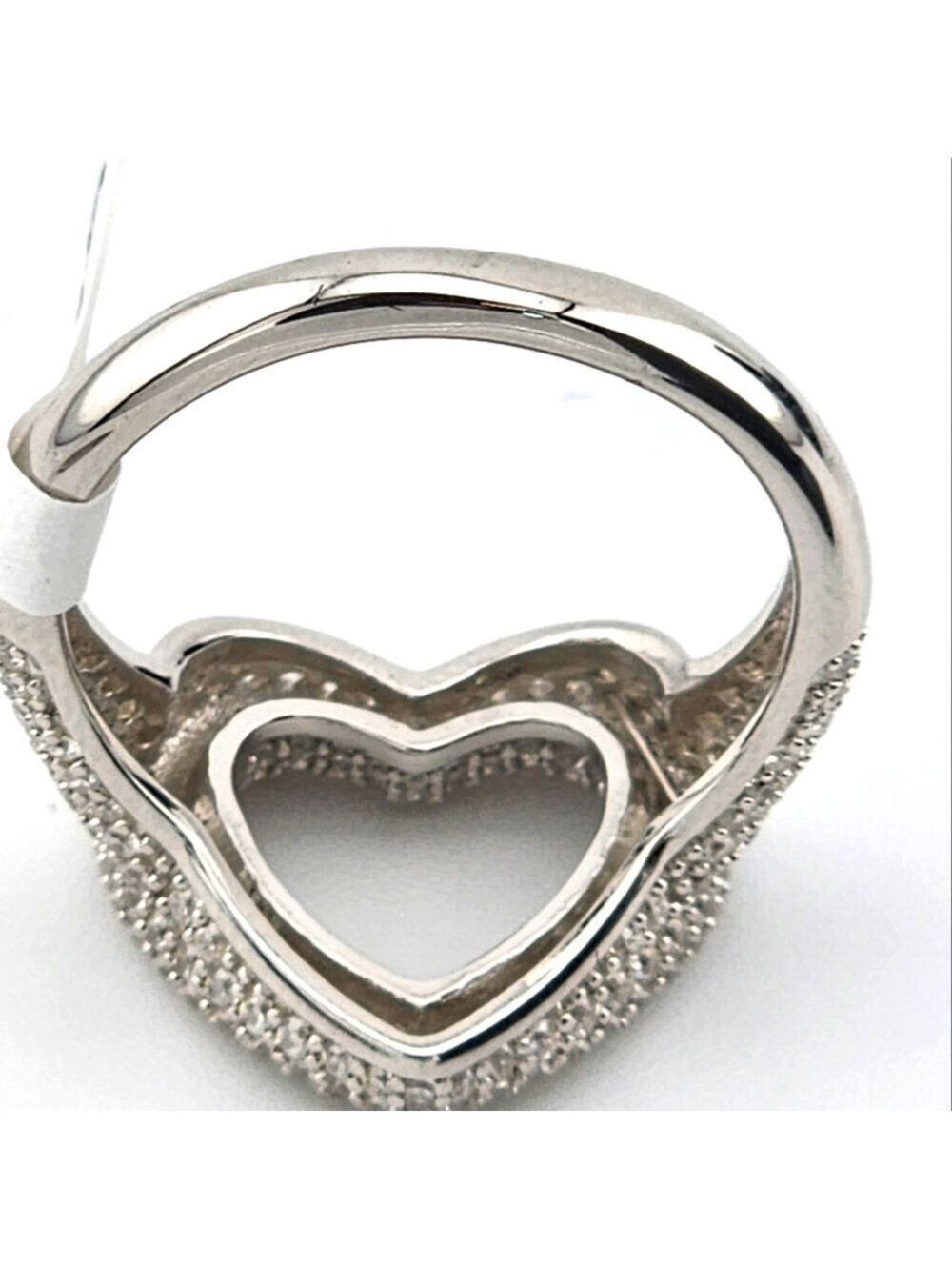 Elegant 925 Sterling Silver Heart Ring – Polished & Chic Design - Picture 8 of 11